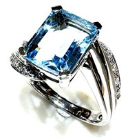Ring Donna Oro Woman Classici in White Gold Acquamarina ACM450